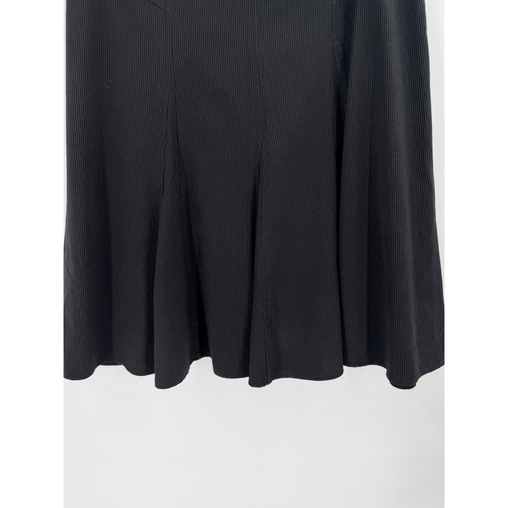 Sandro Flared Skirt Women 8 Black Pinstripe Goth Dark Academia School Girl - Picture 4 of 11